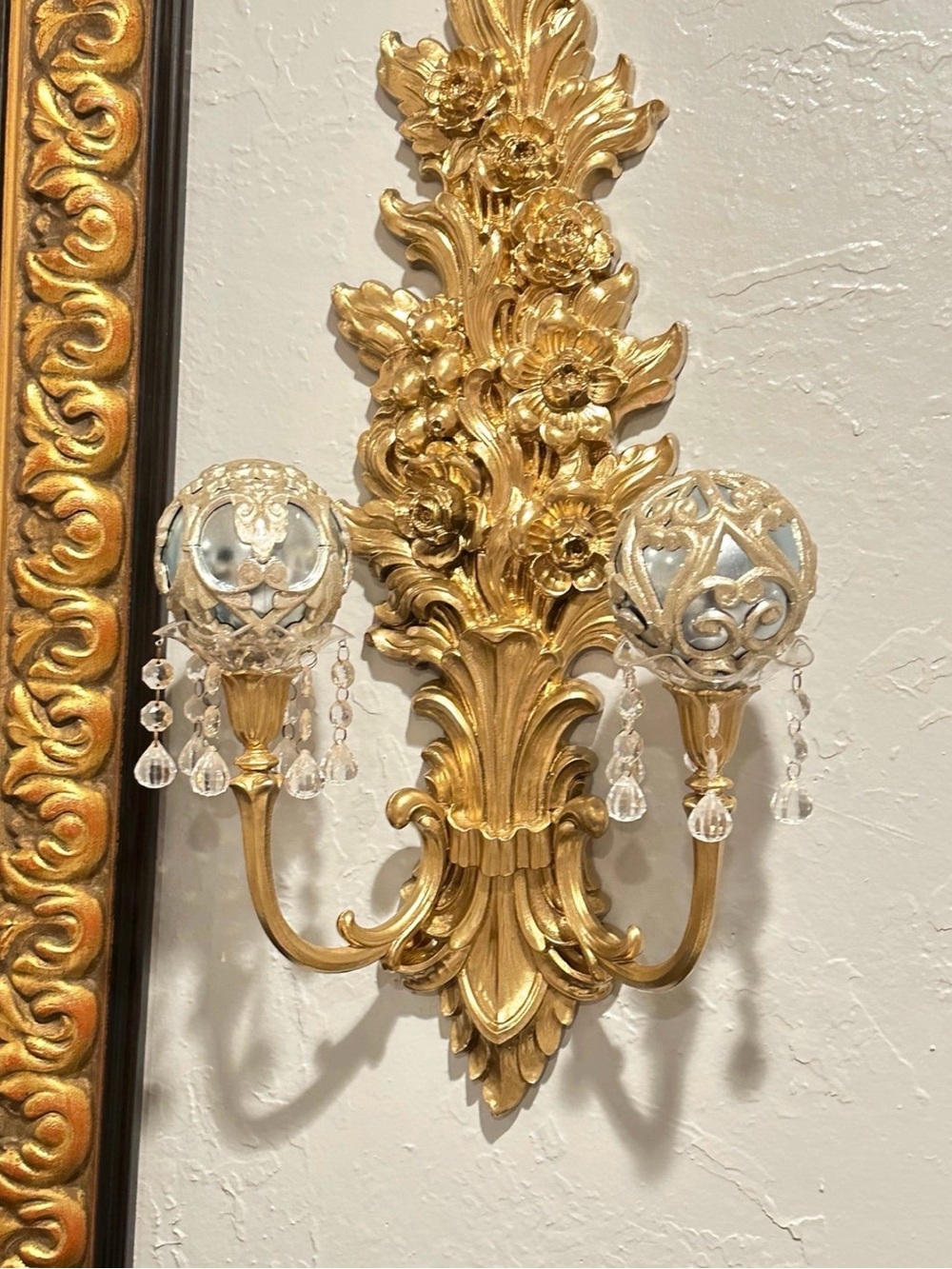 Vintage Clear Acrylic Beaded Bobeche for candlesticks 2 pcs